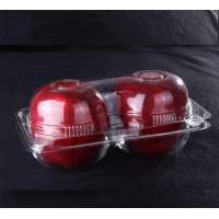 2 compartment apple orange  peach  fruits transparent  plastic container