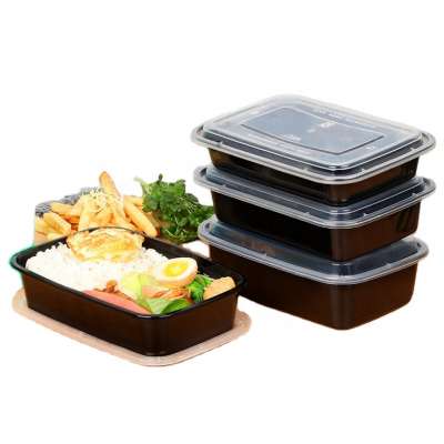 Takeaway microwavable plastic disposable food storage lunch boxes meal prep containers